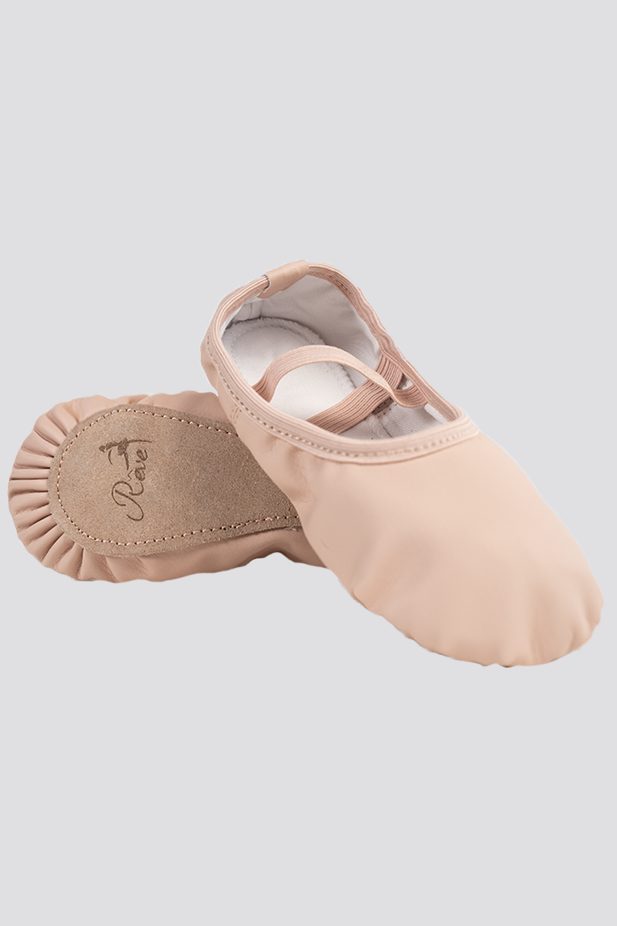 PU LEATHER BALLET SHOES- Full Sole No Drawstring-Pink