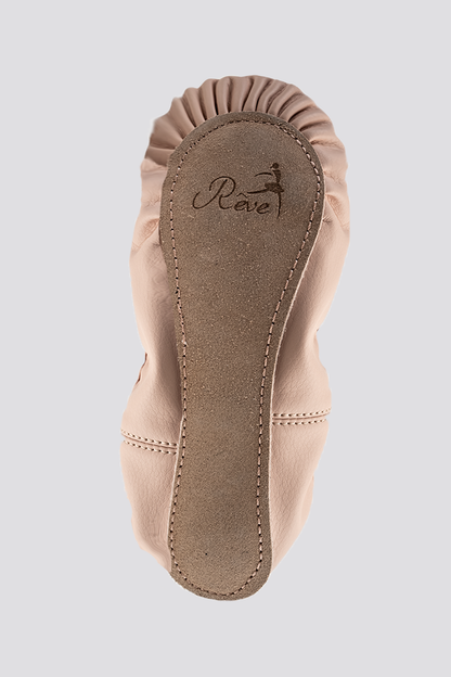 PU LEATHER BALLET SHOES- Full Sole No Drawstring-Ballet Pink