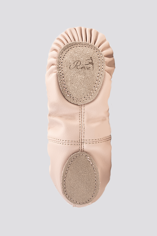 PU LEATHER BALLET SHOES- Split Sole No Drawstring-Ballet Pink