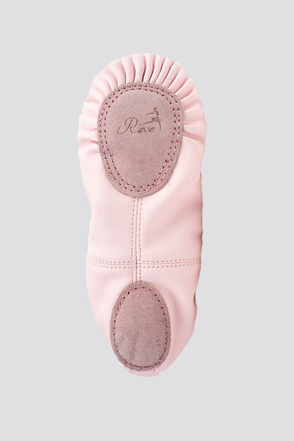 PU LEATHER BALLET SHOES- Split Sole No Drawstring-Pink