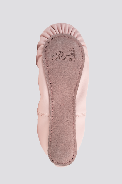 PU LEATHER BALLET SHOES- Full Sole No Drawstring-Pink