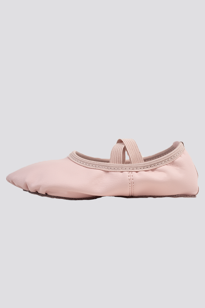 PU LEATHER BALLET SHOES- Full Sole No Drawstring-Ballet Pink