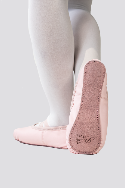 PU LEATHER BALLET SHOES- Full Sole No Drawstring-Pink