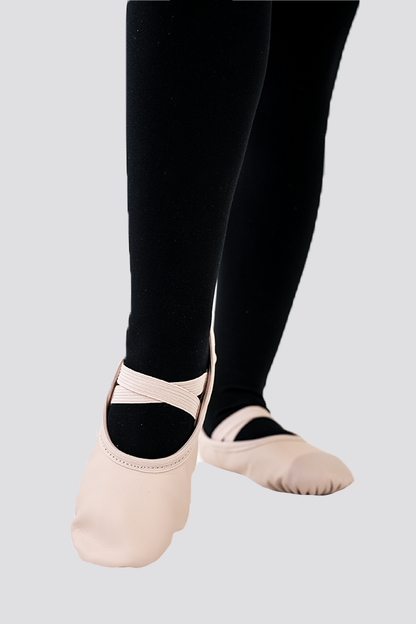 PU LEATHER BALLET SHOES- Full Sole No Drawstring-Ballet Pink